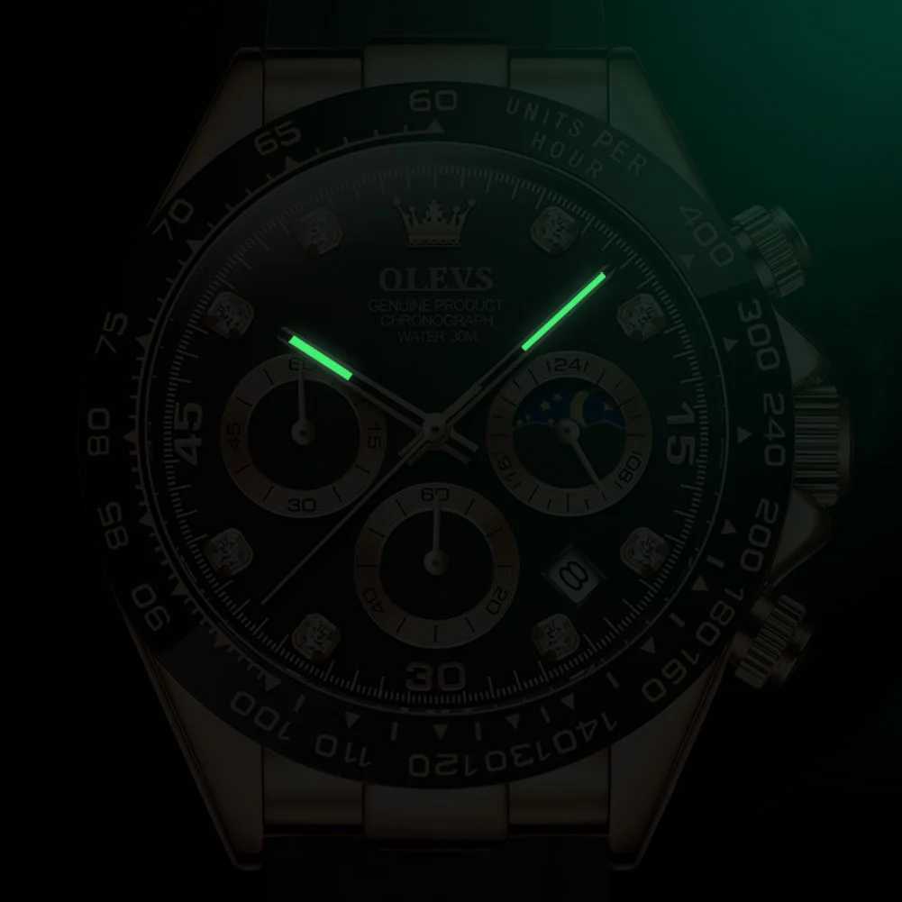 OLEVS 2875 Mens Luxury Quartz Original Sile Sports Multi functional Waterproof Luminous Date Timer W250104