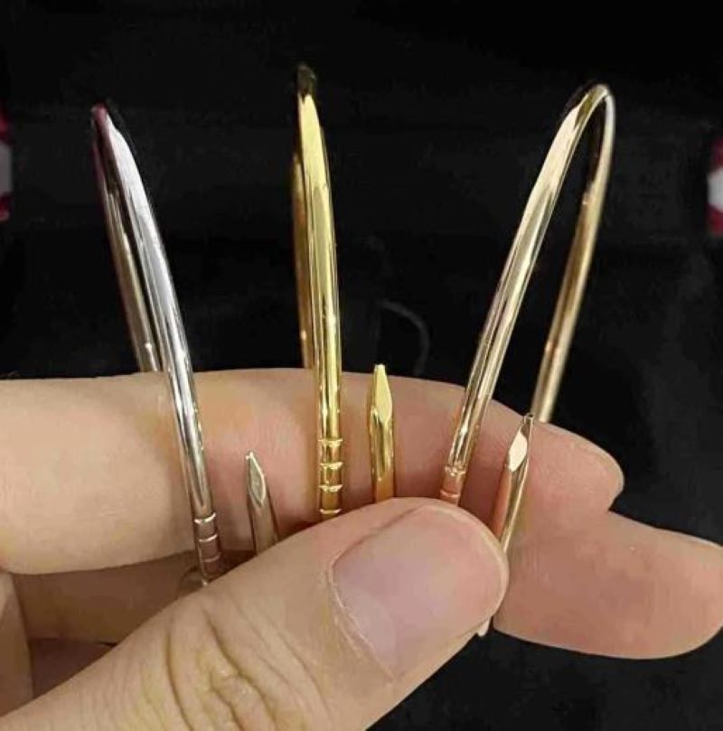 Titanium Steel 2.5mm Thin Bracelet for woman Designer Nail Bracelets man Gold Plated Luxury Jewelry Valentine's Day Gift no Box