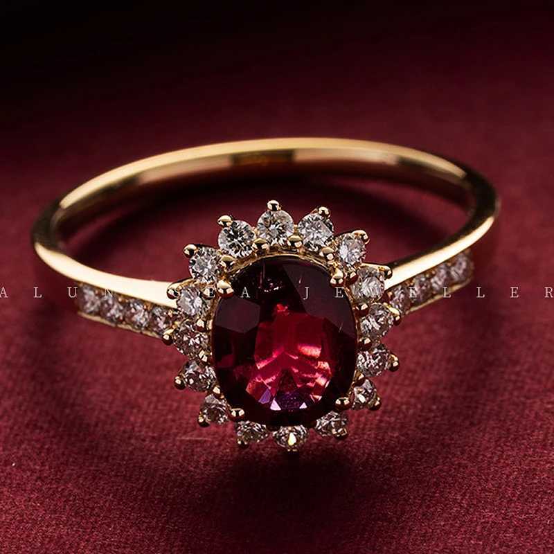 Vintage S925 Silver Plated 18K Gold Ruby Ring Exquisite Luxury Womens Wedding Engagement Party Jewelry AccoriesXJ250514