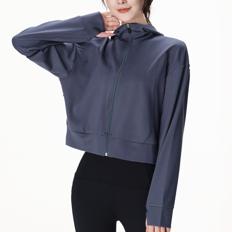 New Cotton Coat Winter Running Yoga Fiess Set Training Top Slim Fit Jacket Hoodie Women's