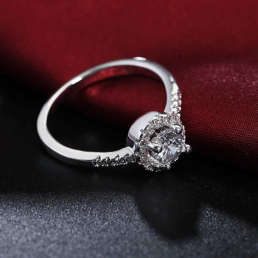 Hot charm 925 Sterling Silver diamond ring for women crystal adjustable size Fashion party Gift wedding Jewelry engagementXJ250104