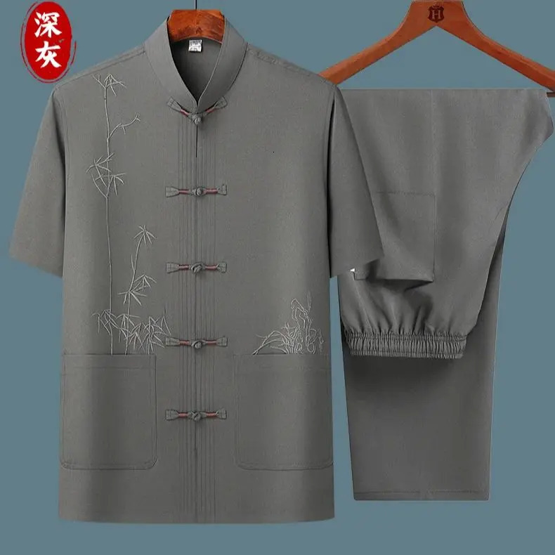 Mens sets Shirt trousers 2024 summer style fashion men shirt short sleeve shirt High quality shirts male Two Piece 250103