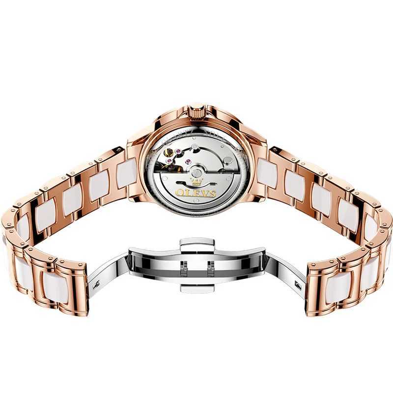 OLEVS Womens Fashion Luxury Womens Leisure Waterproof Womens Automatic Mechanical Relogio Womens New W250104