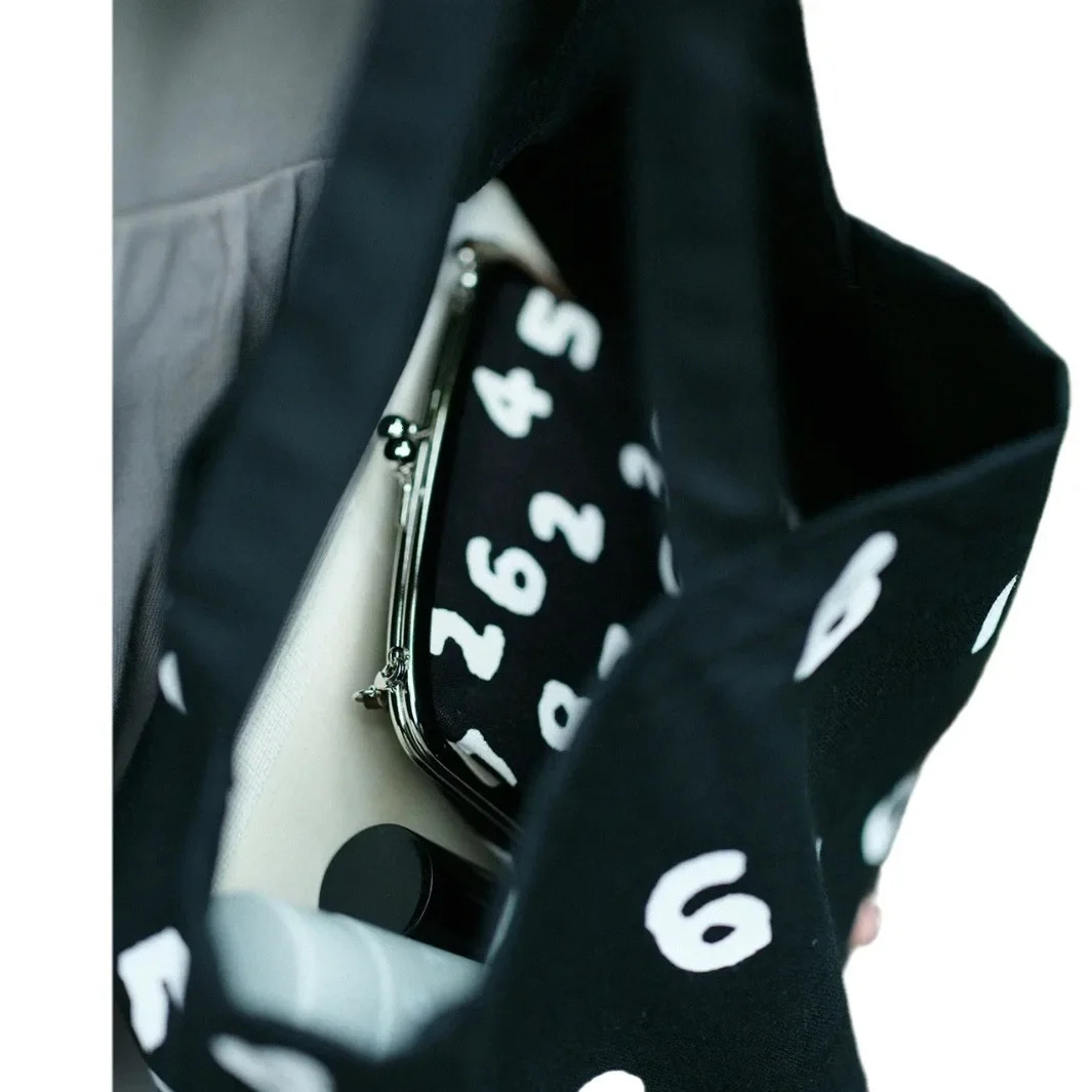 Japanese Digital Bag Womens Casual Simple Canvas Handbag Student All-Match Shoulder Bag Bucket Bag Cute Tote Bag 250102