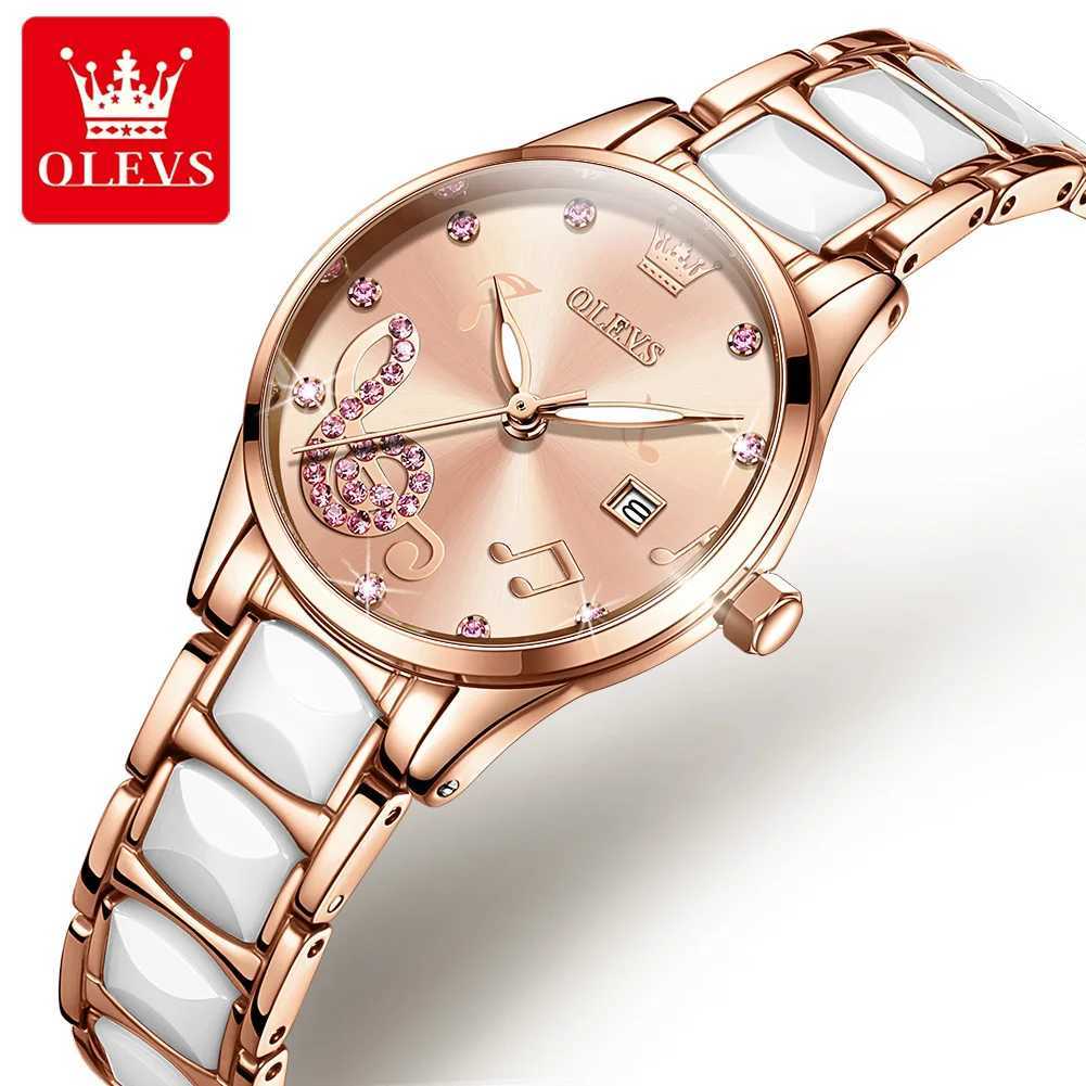 OLEVS 3605 Womens Top Fashion Mechanical Watch Zircon Gauge Womens Waterproof Timing Date W250104