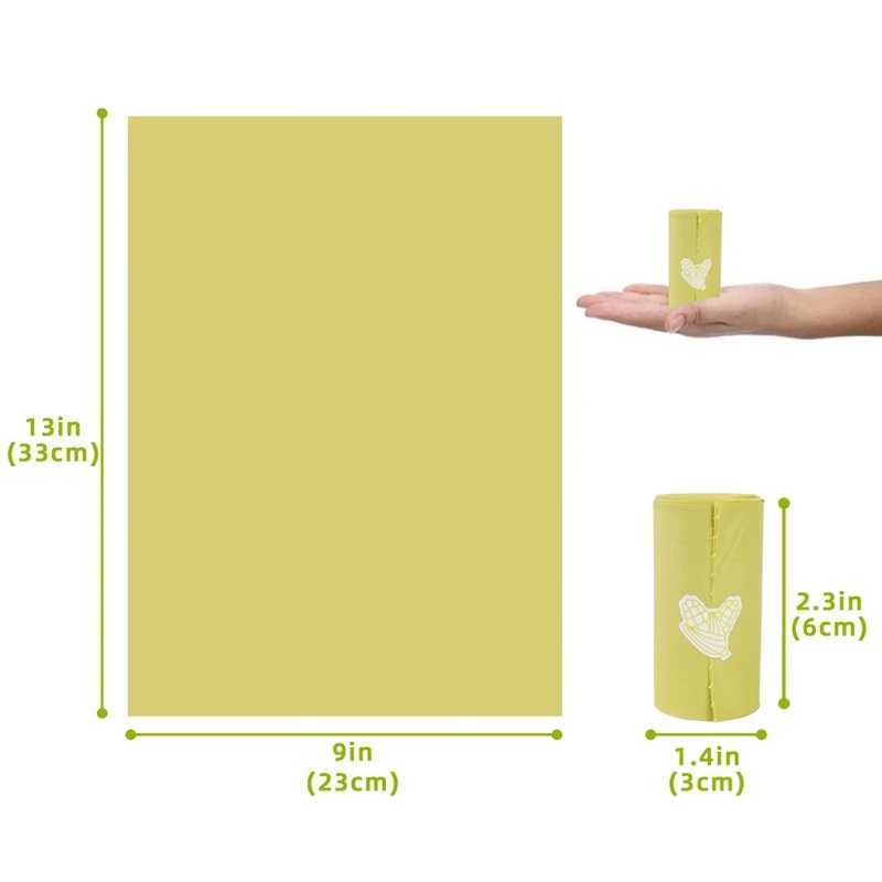 1-24Roll Corn Starch Biodegradable Pet Garbage Bag Compostable Vest Style Cat Dog Poop Trash Bags Outdoor Pets Carriers ToolXJ250104