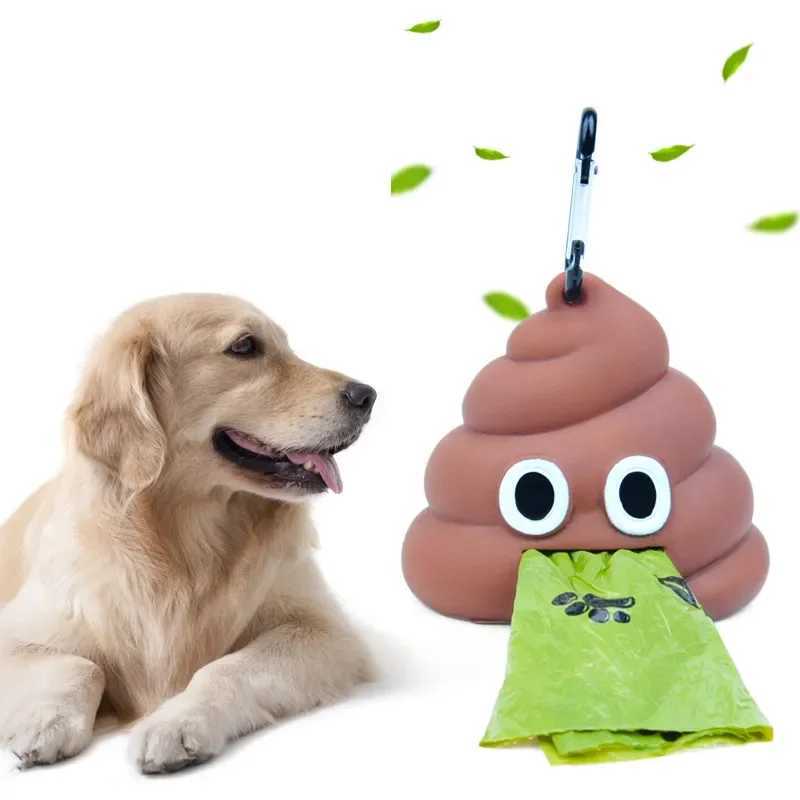 1pc Pet Poop Bag Shit-shaped Dog Cat Waste Bags Portable Dog Poop Dispenser Holder Pets Cleaning Products For Outdoor PetsXJ250104