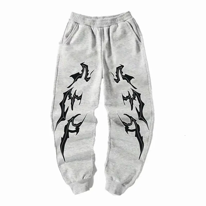 Mens pure cotton pants Y2k retro printed elements loose pattern casual jogging legs loose pattern 250103