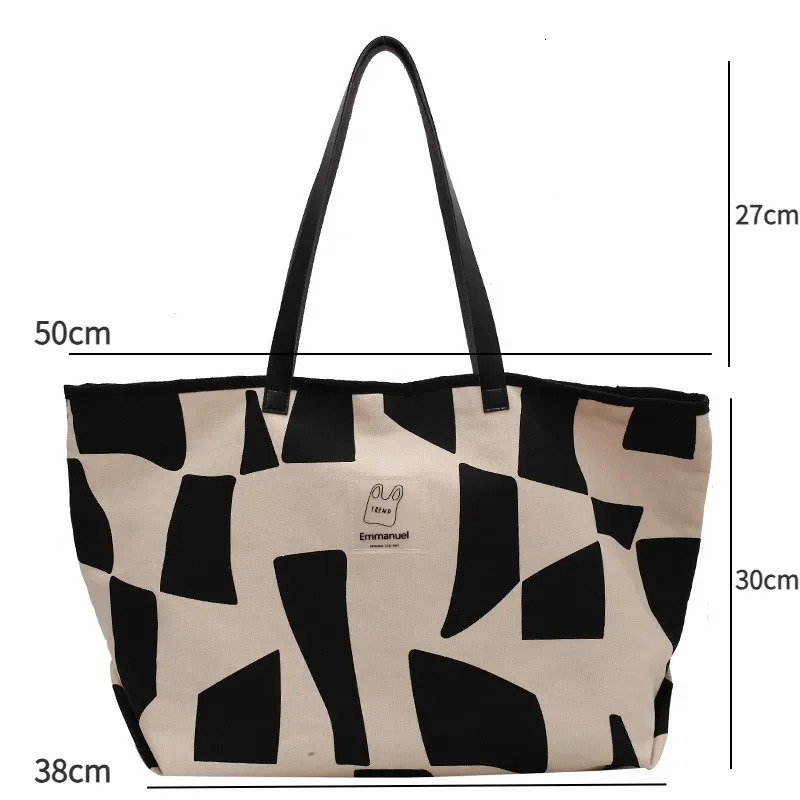 Large Capacity Tote Handbag for Women Checkered Pattern Trend Shopper Shoulder Shopping Bag 250102