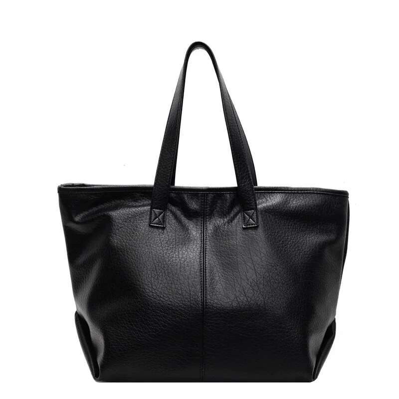 Large capacity solid color PU shoulder bag with soft zipper popular commuting designer handbag hot selling multifunctional fashion handbag bag