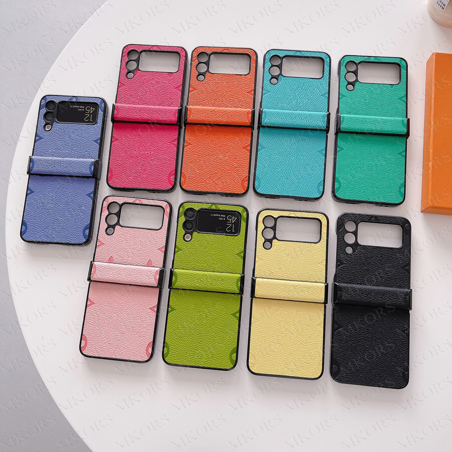 Flower imprint Phone Case for Samsung Z Flip 6 5 4 3 Vivid Color Designer Fold Collapsible Leather TPU Cover Galaxy S25 Plus S24 S23 S22 S21 S20 Ultra