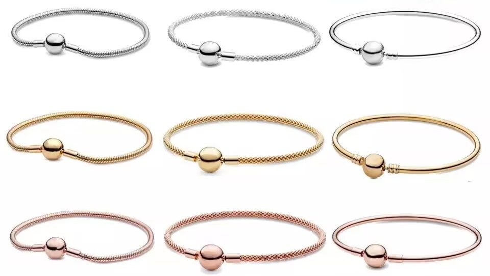 New 100% 925 Sterling Silver Bracelet for Women Fit Original Design Charms Bangle DIY high quality Jewelry