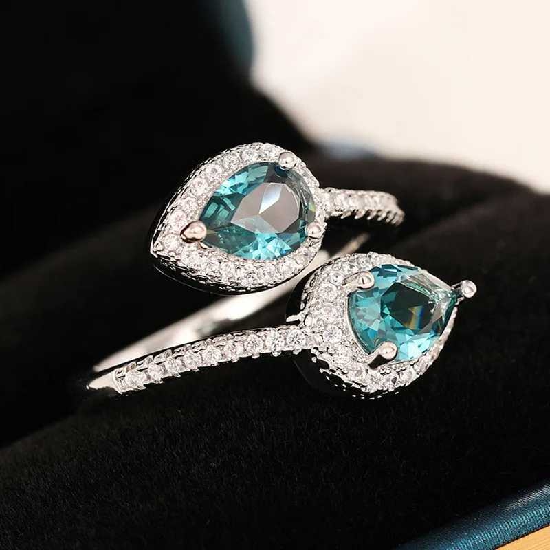 925 Sterling Silver Zirconia Adjustable Ring Women Engagement Accories Fashion Design Delicate Female Finger JewelryXJ250514