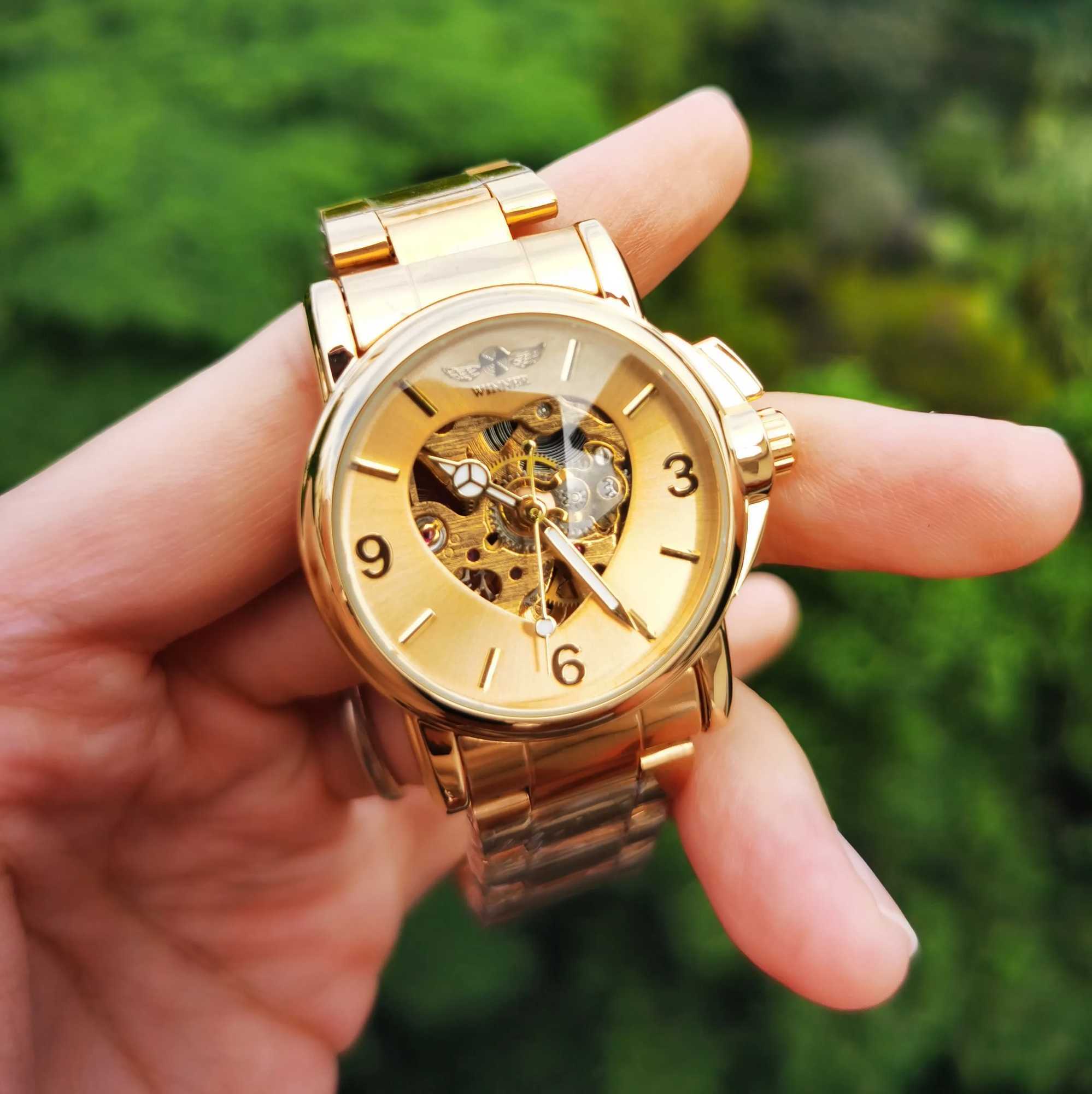 Fashion Award Winners Brand Women 2021 Automatic Mechanical Gold Core Skeleton Dial Stainless Steel Strip Elegant La W250104