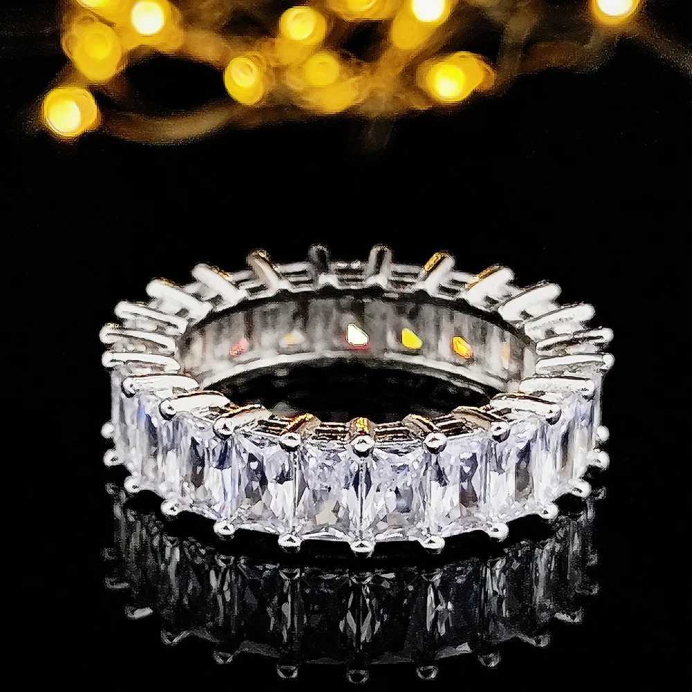Fashion Brand Eternity Ring 925 Sterling silver Moissanite cz Engagement Wedding Band Rings for women Men Finger Party JewelryXJ250514