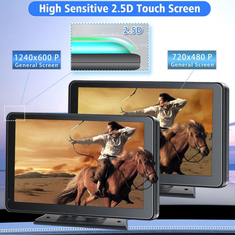 7 HD Portable Stereo Carplay Screen for Wireless Android Auto, Backup Camera, Car Audio Receivers with Voice Control, Mirror Link, Bluetooth, GPS Navi