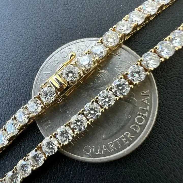 4mm VVS Chain 925 Sterling Silver Pass Diamond Tester Iced Out Hiphop Moissanite Tennis Chain