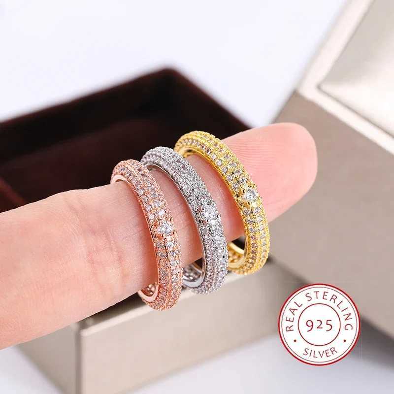 High Quality Geometric White Zircon Ring for Silver Yellow Gold Rose Gold 925 Silver Plated Ring for Women Jewelry GiftXJ250514