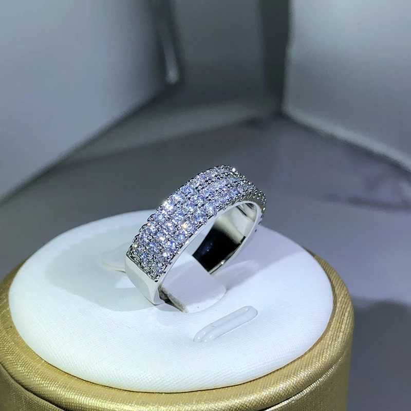 925 Sterling Silver Inlaid With White Zircon Ring Fashion Ladies Half Ring Party Cocktail Party Jewelry GiftXJ250514