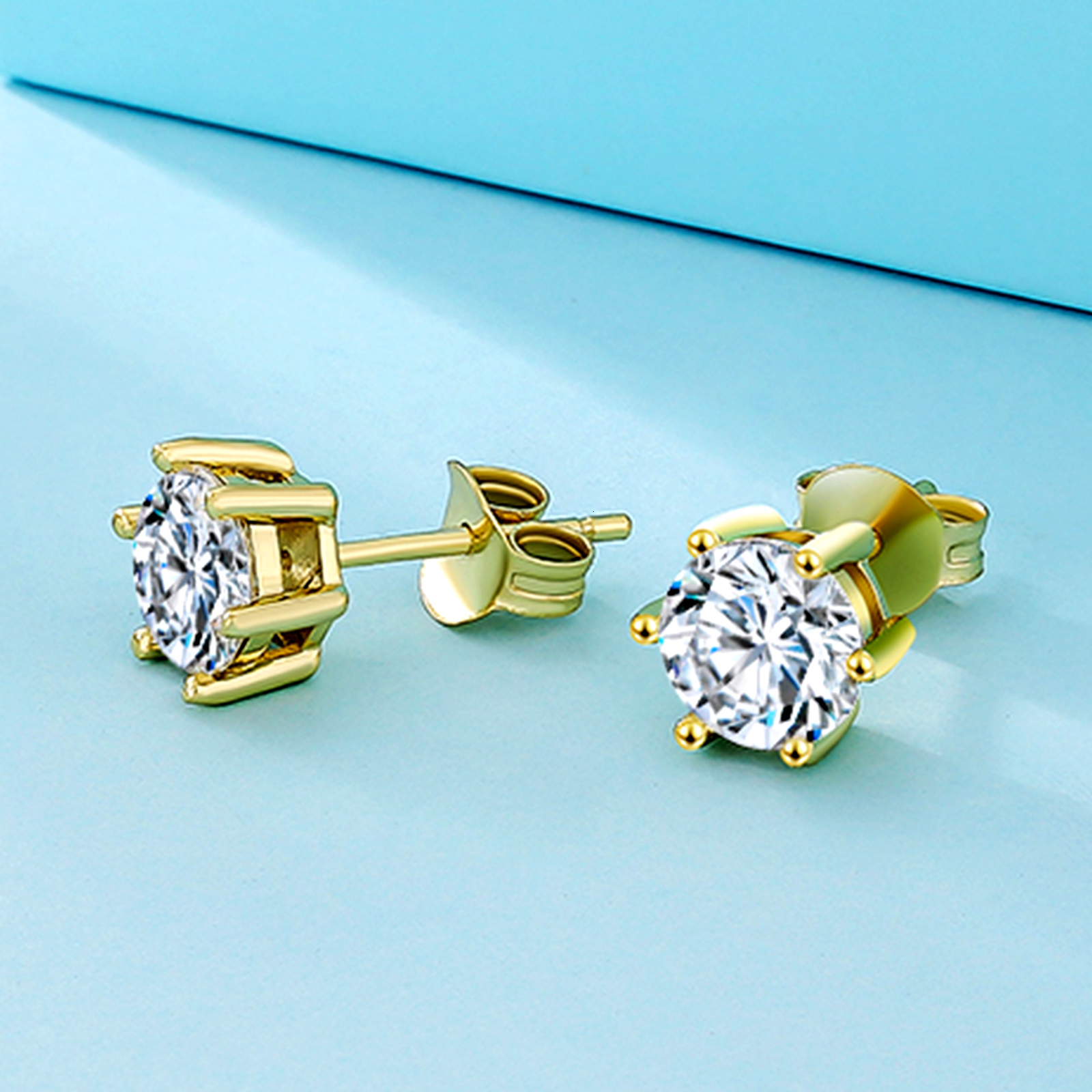 Factory Price VVS Dia Earring Sterg Sier Men Women Jewelry Round Cut GRA Certificate Moissanite Stud Earrings