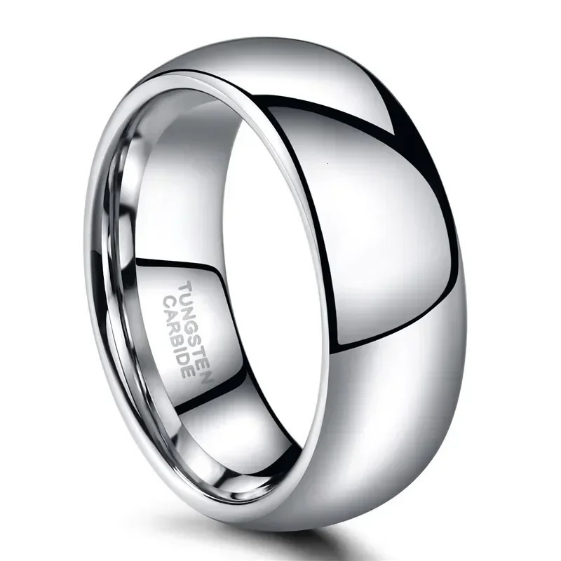 2mm/4mm/6mm/8mm Ring Pure Silver Color Tungsten Ring Couple Engagement Ring Lovers Jewelry Wedding Band Alliance Men Women 250103