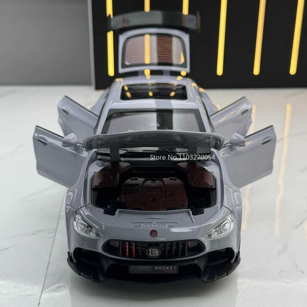 Diecast Model Cars 1/24 Alloy Model B900 Sports Car Toy Metal Body 6-Door Opend Sound and Light Pullback Function Models Vehicle Series Organizer CL25