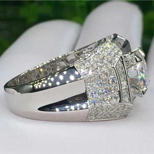 14K Gold 3 Carats Diamond Ring for Men Rock 14k Gold Jewelry Anillo Esmaltado Silver 925 Jewelry Bague Diamant Bizuteria RingsXJ250104