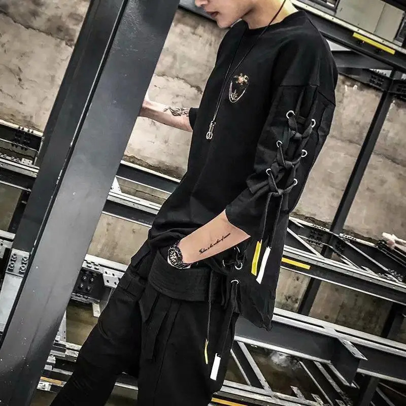Summer Techwear Anime Mens T-shirt Harajuku Y2k Fashion Trends Street Clothing Hip Hop Punk Mens and Womens Clothing School Students 241230