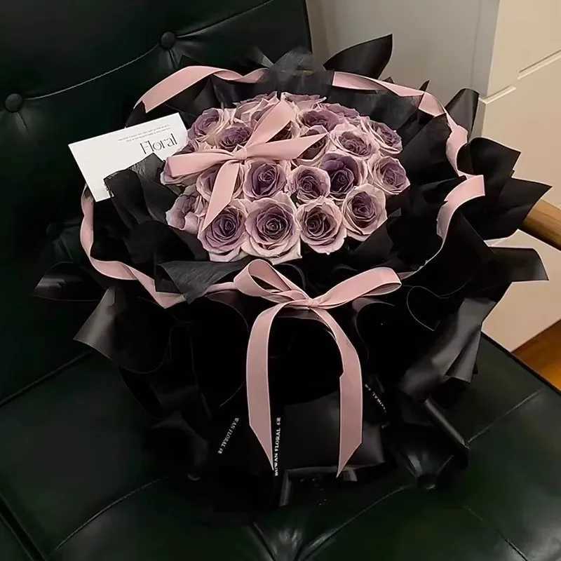 Plum Jam Eternal Flower Bouquet Silation Soap Rose Bouquet Birthday Gift for Girlfriend Qixi Valentines Day W250104