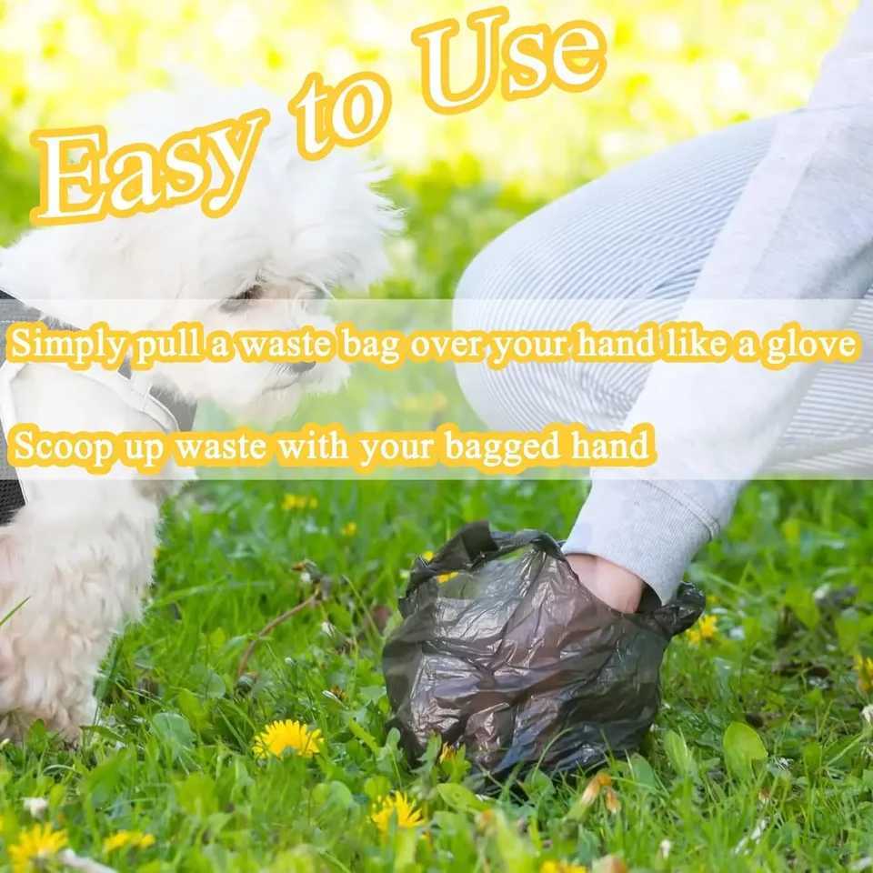Dog Cat Poop Bags100Pcs Black Pet Small Waste Bags with Handle Small Plastic Garbage Bags for Pet Poop Desktop Litter CarXJ250104