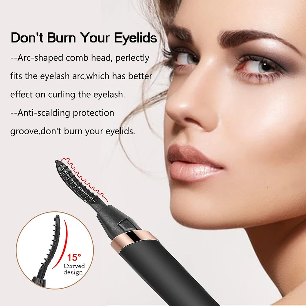 Heated Eyelash Curlers Electric Eyelash Curler for Makeup Tools USB Rechargeable with 3 Heating Modes Eyelash Curlers 241226