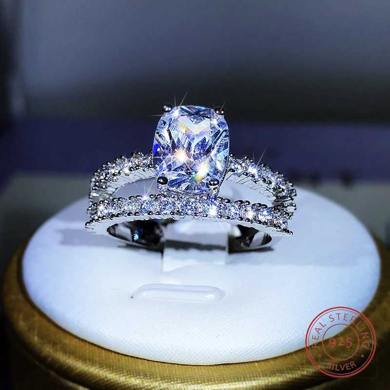 Vintage Wedding Band Engagement Ring Set Cubic Zirconia Sumulated Diamond Princ 925 Sterling Silver Ring For Comple Jewelry GXJ250104