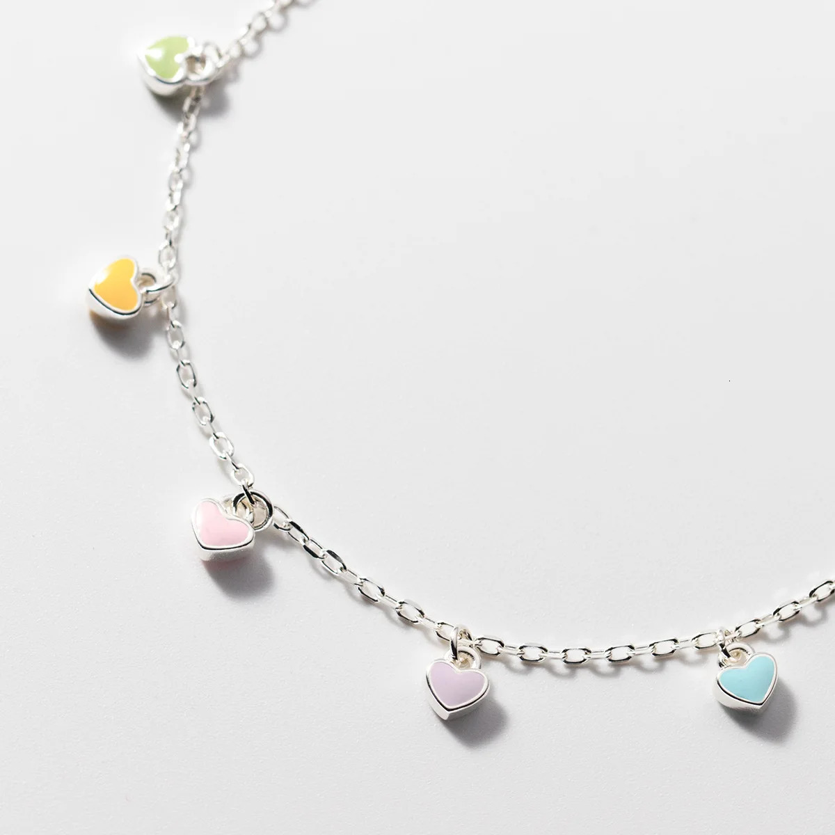 TOYOOSKY 100% 925 sterling silver colored dropper love bracelet sweet and fresh womens gift jewelry accessories 250102