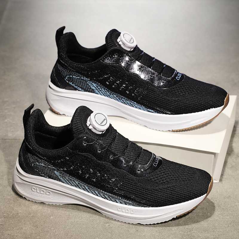 Men Sports Shoes Thick Sole Anti-slip Fashion Mesh NEW hot Breathable Outdoor Running Training Wear Triple Black Grey White Free shipping