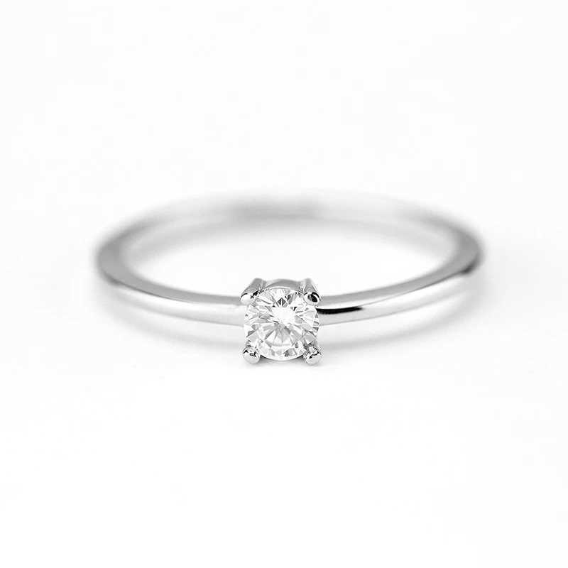 J 18K Gold Zircon Simple Round Rings for Women Real 925 Sterling Silver Original Party Wedding Luxury Quality Fine JewelryXJ250104