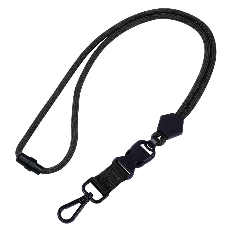 Customization Business card holder custom lanyard keychain premium Adjustable black blank nurse Teacher Paracord rope id card Lanyard