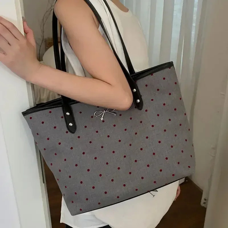 GAINNY Vintage Tote Bag Women Large Capacity Y2k Korean Fashion Shoulder Bag for School University Shopping Bag Female Youth 250102