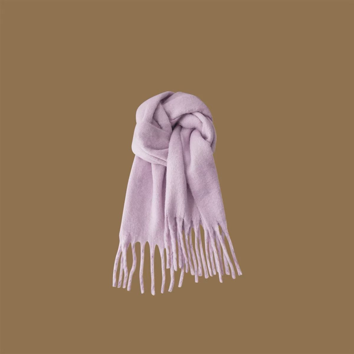 T055 solid color haze blue wool fluffy winter Korean version warm thick scarf atmosphere