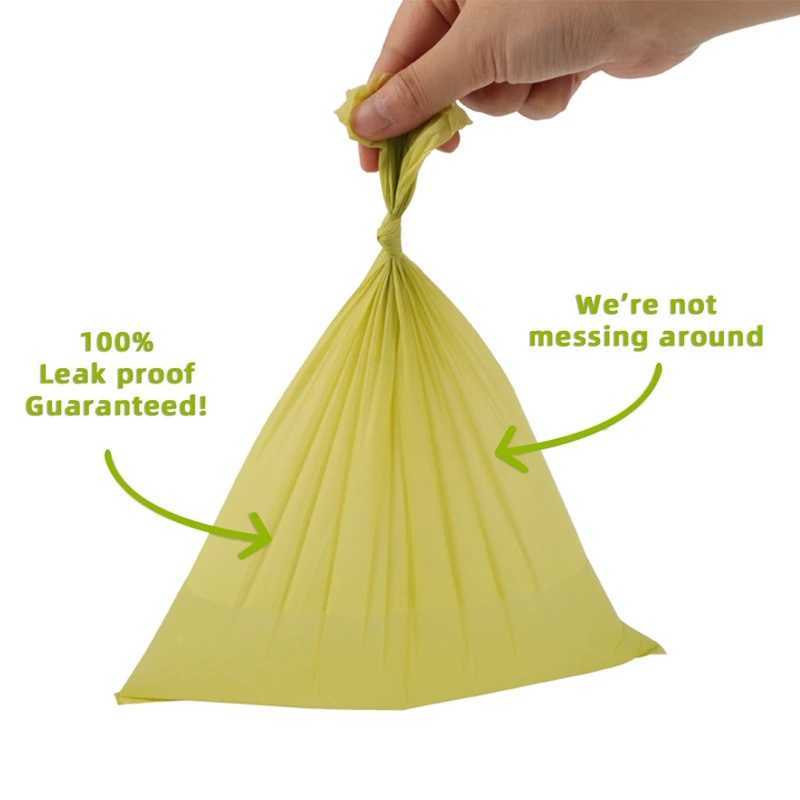 1-24Roll Corn Starch Biodegradable Pet Garbage Bag Compostable Vest Style Cat Dog Poop Trash Bags Outdoor Pets Carriers ToolXJ250104