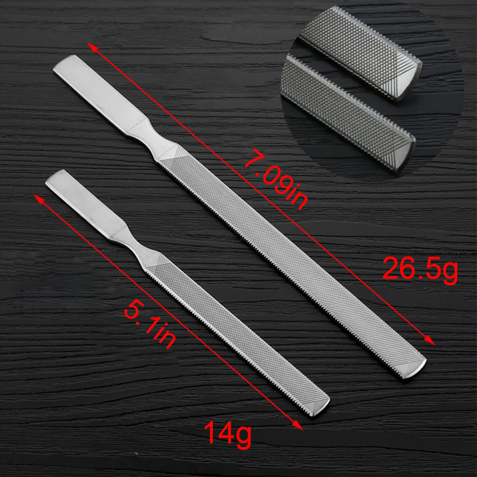 Double Sided Pedicure Metal File Stainless Steel Remover For Sanding Rod Scrub Tools 241230