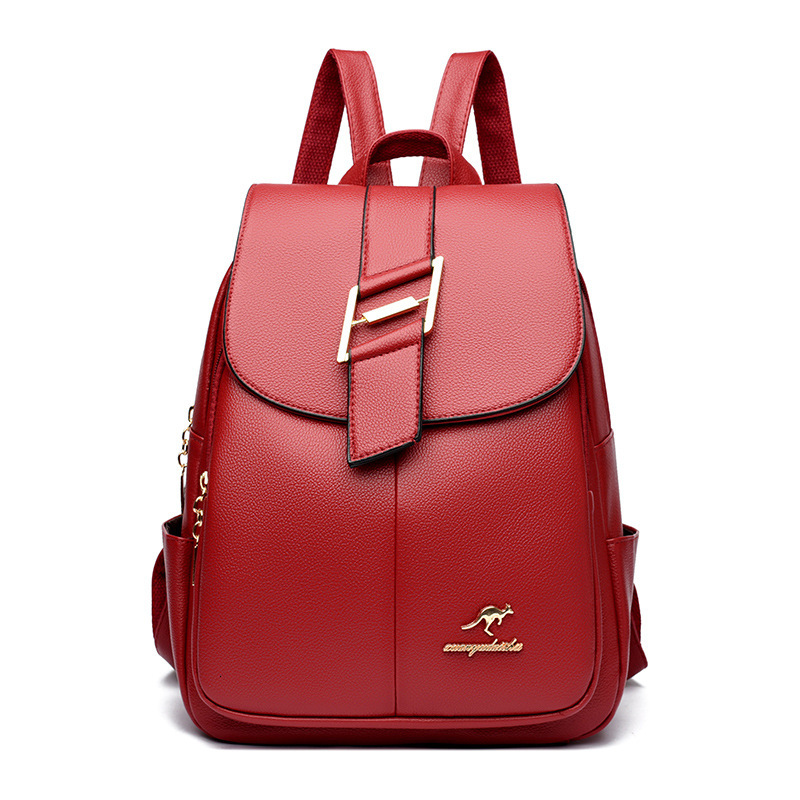 Shoulder For Women 2024 New Trendy Korean Version Fashionable Versatile Women's Soft Leather Large Capacity Backpack Travel PU Bag