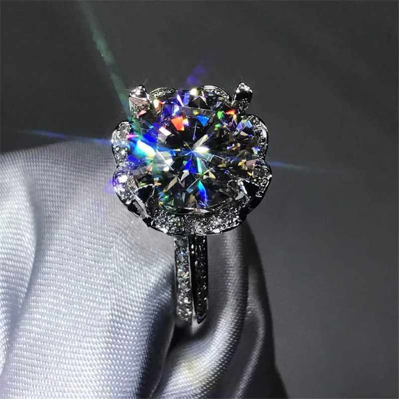 Solitaire 8mm Diamond Ring 925 sterling silver Jewelry Heart Engagement Wedding band Rings for Women Bridal Party accoryXJ250104