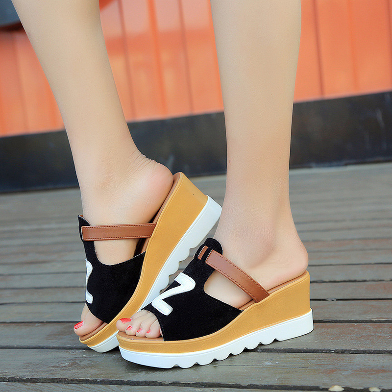 Spring New Ddmywed Slope Matsuke Women S Sandals With Mid One Line Slippery Slippers High Heel Thick Sole Korean Edition Chinese Brand Shoes F Ddmysat