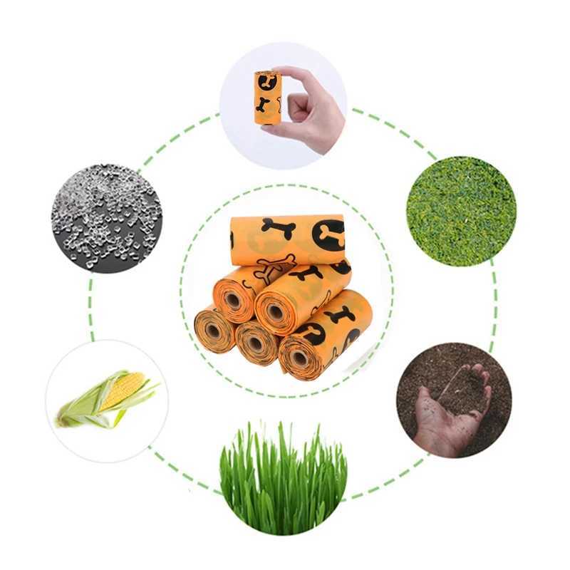 10~60 Rolls Green Orange Dog Poop Bag Waste Bag Dispenser for Dog Waste Carrier Outdoor Home Clean Refill Garbage Waste BagsXJ250104