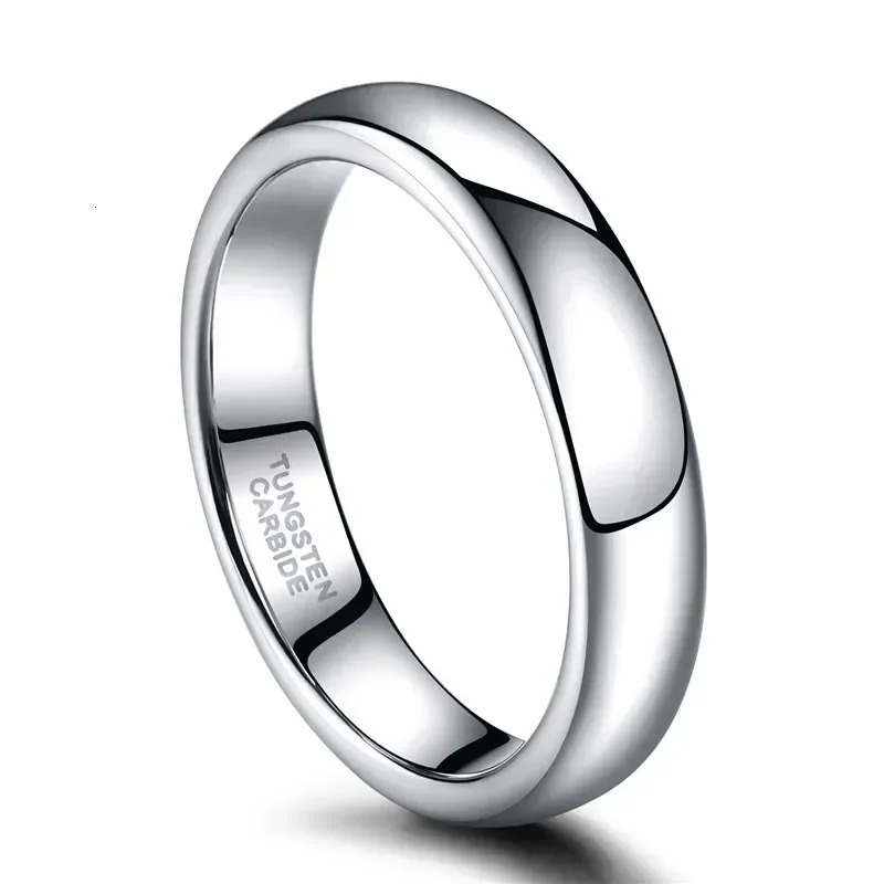 2mm/4mm/6mm/8mm Ring Pure Silver Color Tungsten Ring Couple Engagement Ring Lovers Jewelry Wedding Band Alliance Men Women 250103
