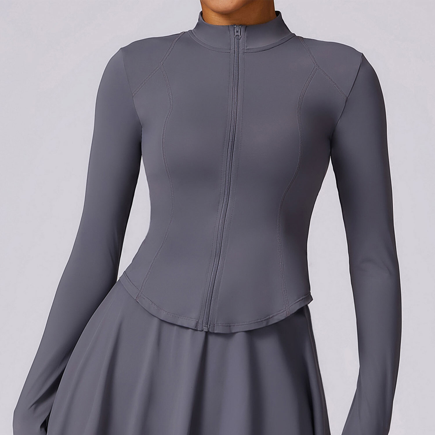 New Gym Sportswear Women's Long Sleeved Top With Ice Silk Cool Breathable Sun Protection Clothing Yoga Coat Upf50+