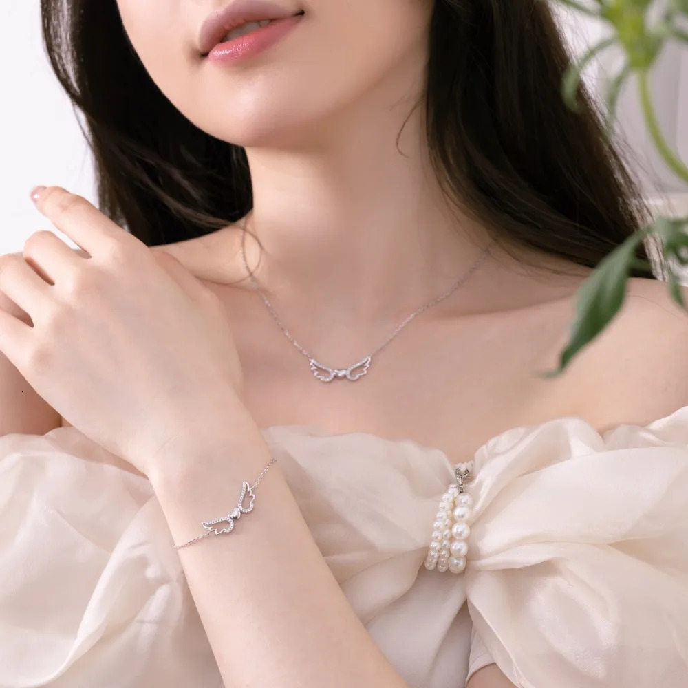 Xuyuanfen Cross Border Spot S925 sterling silver bracelet for women Instagram style crowd love angel wings zircon 250102