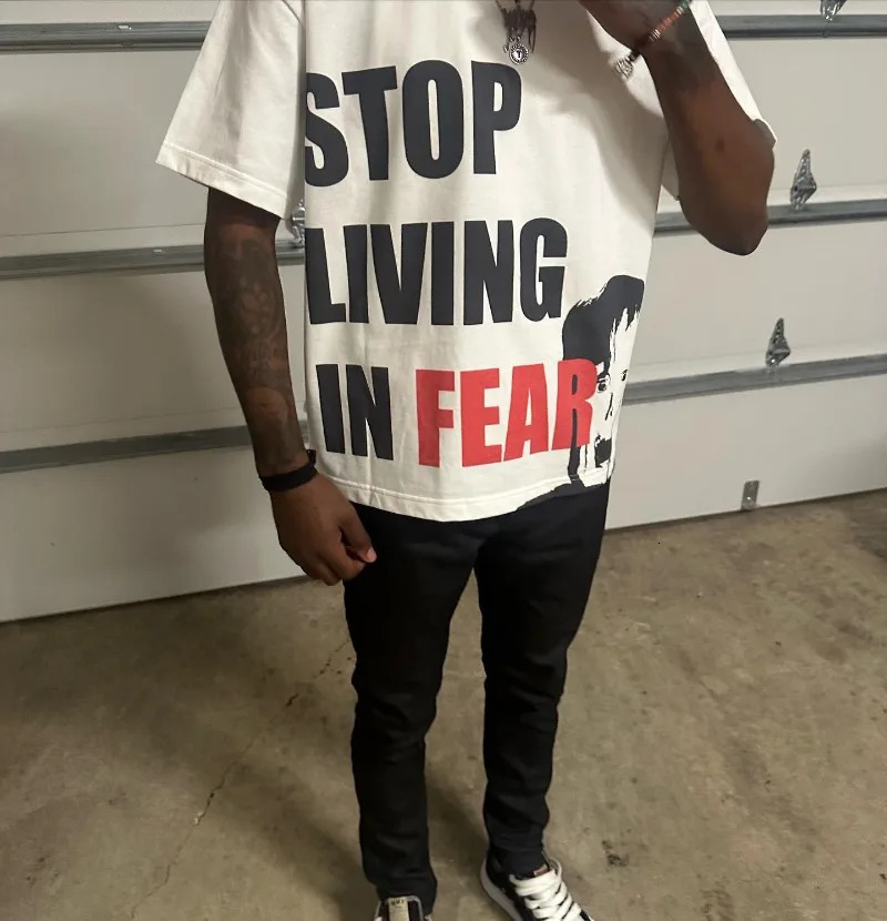 High Street Letter portrait print short sleeve oversized t-shirt for men Y2k Goth Harajuku couple casual loose shirt in the United States 250103