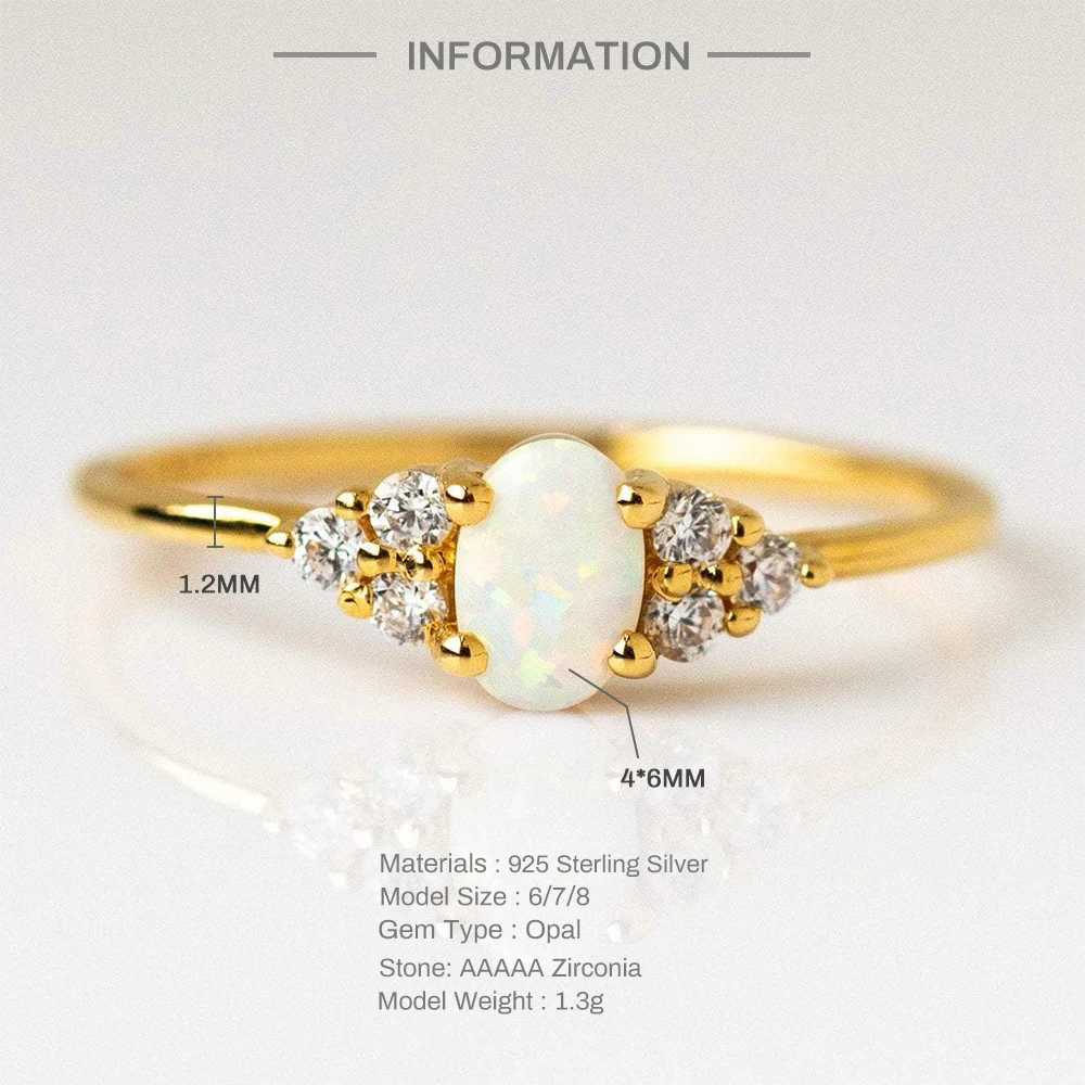 925 Sterling Silver Microinlaid Crystal Opal Womens Wedding Ring 18k Gold Plated Finger Rings US Size 6/7/8 Jewelry GiftXJ250104