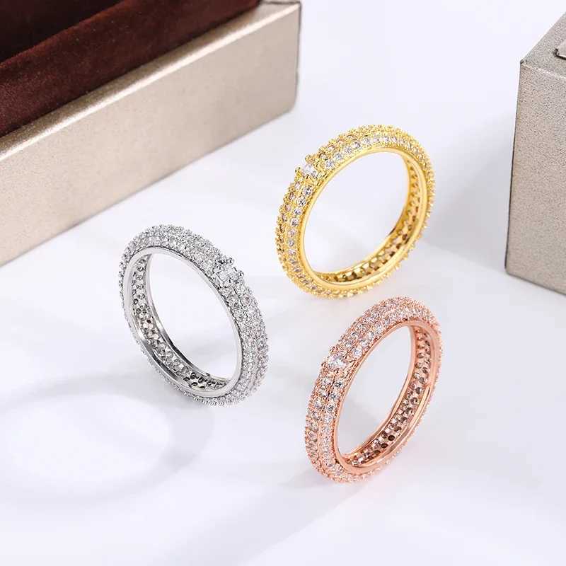 High Quality Geometric White Zircon Ring for Silver Yellow Gold Rose Gold 925 Silver Plated Ring for Women Jewelry GiftXJ250514